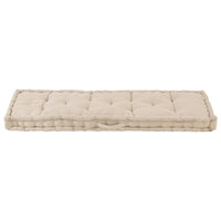 Cuscino per Pallet e Pavimento in Cotone 120x40x7 cm Beige 48679