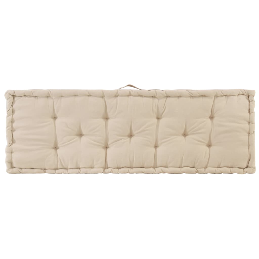 Cuscino per Pallet e Pavimento in Cotone 120x40x7 cm Beige cod mxl 74574