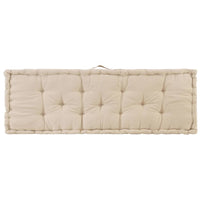Cuscino per Pallet e Pavimento in Cotone 120x40x7 cm Beige 48679