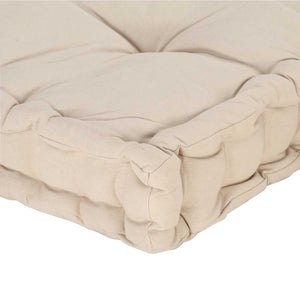 Cuscino per Pallet e Pavimento in Cotone 120x40x7 cm Beige 48679
