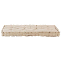 Cuscino per Pallet e Pavimento in Cotone 120x80x10 cm Beige 48680