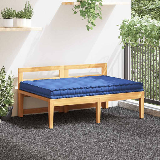 Cuscino per Pallet e Pavimento in Cotone 120x80x10 cm Blu Chiaro 48688