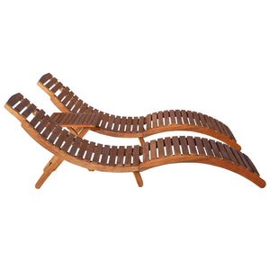 Sdraio sedia a sdraio lettino da giardino per prendere il sole terrazza mobili da esterno con tavolino da tè 3 pezzi in legno massello di acacia 02_0012693