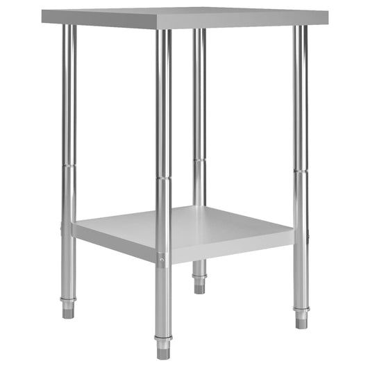 Tavolo da lavoro professionale da cucina 60 x 60 x 85 cm in acciaio inox 02_0045405