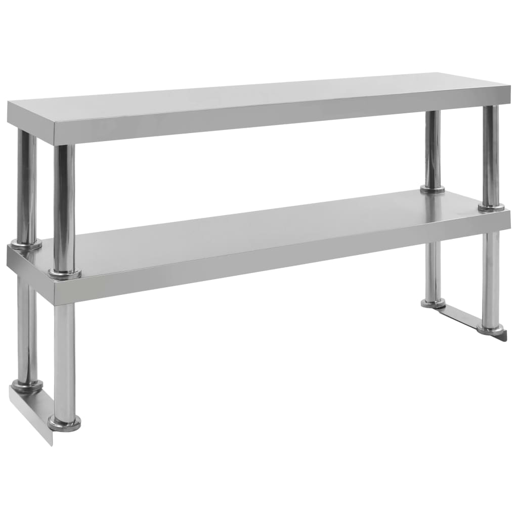 Ripiano tavolo da lavoro 2 livelli x 120 x 30 x 65 cm acciaio inox 02_0000012