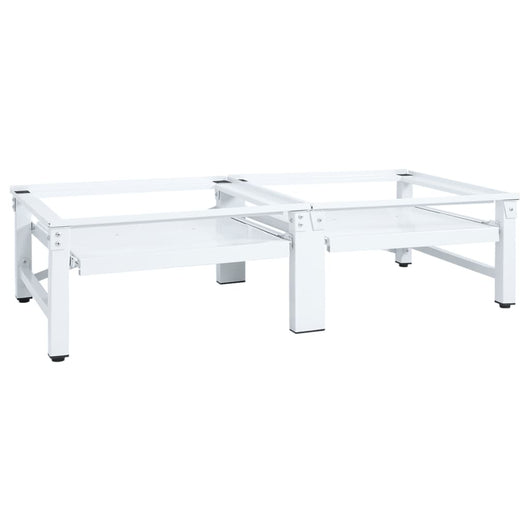 Supporto Lavatrice e Asciugatrice con Mensola Estraibile Bianco