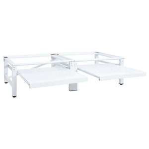 Supporto Lavatrice e Asciugatrice con Mensola Estraibile Bianco