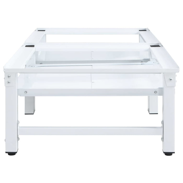 Supporto Lavatrice e Asciugatrice con Mensola Estraibile Bianco