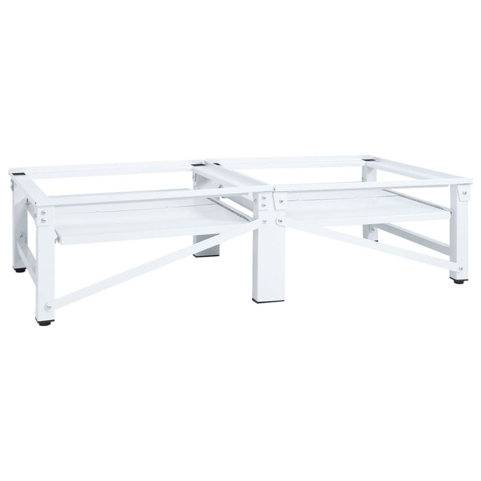 Supporto Lavatrice e Asciugatrice con Mensola Estraibile Bianco