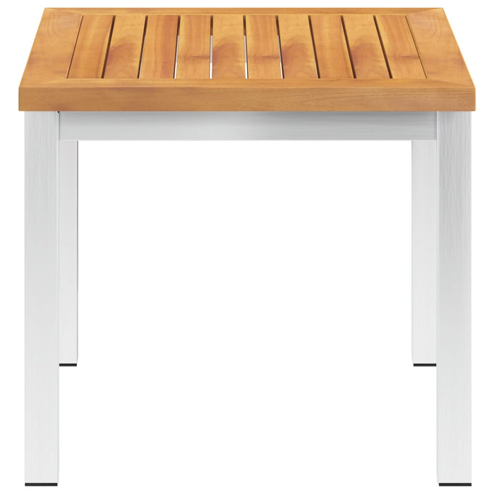 Tavolino da Giardino 45x45x38cm in Legno Acacia e Acciaio Inox 46492