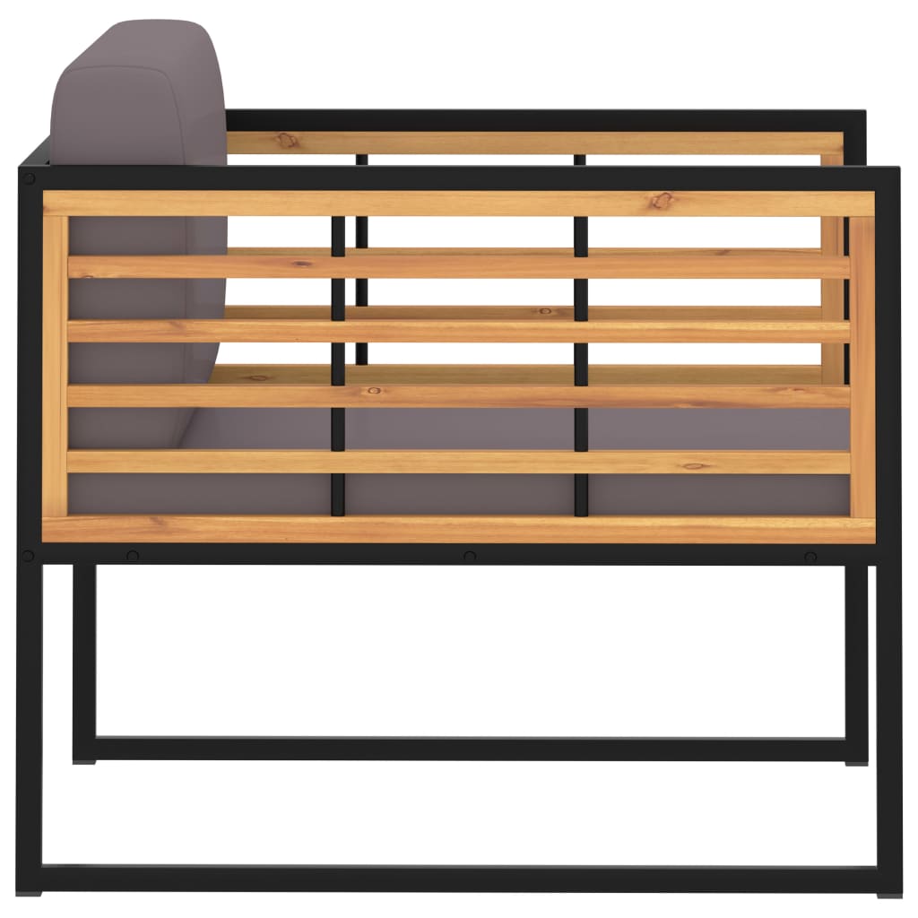 Sedie da Giardino con Cuscini 2 pz in Legno Acacia Grigio Scuro 46508