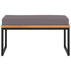 Poggiapiedi con Cuscino 66x66x36cm in Legno Acacia Grigio Scuro cod mxl 54586