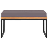 Poggiapiedi con Cuscino 66x66x36cm in Legno Acacia Grigio Scuro 46511