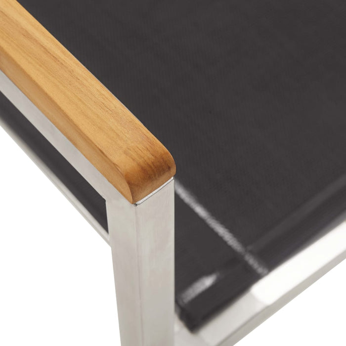 Sedie da Giardino 4 pz in Textilene e Acciaio Inox Grigie 46516