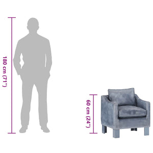 Poltrona Cabriolet Grigia in Vera Pelle 286957