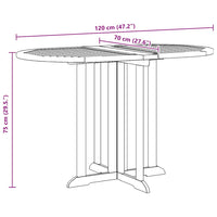 Tavolo Pieghevole a Farfalla 120x70x75 cm in Massello di Teak 49002