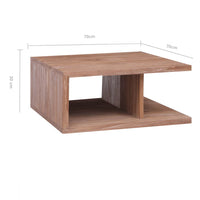 Tavolino da Salotto 70x70x30 cm in Legno Massello di Teak 287898
