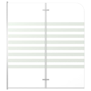 Cabina da Bagno 120x140 cm in Vetro Temperato a Righe 146225