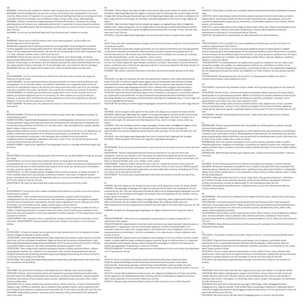 Letto a Castello con Tavolino Bianco in Metallo 90x200 cm 287906