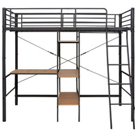 Letto a Castello con Tavolino Grigio in Metallo 90x200 cm cod mxl 48733