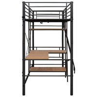 Letto a Castello con Tavolino Grigio in Metallo 90x200 cm cod mxl 48733