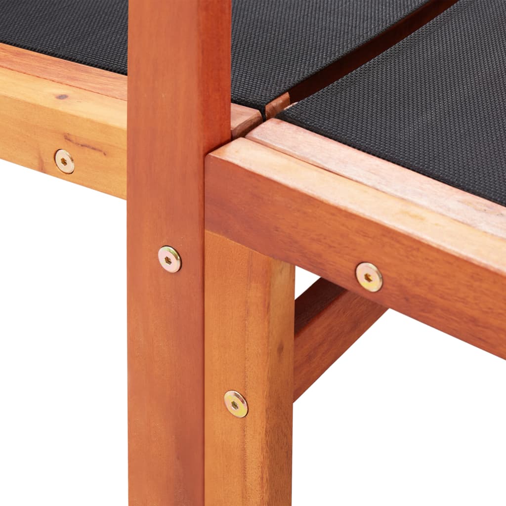 Sedia da Giardino con Pouf in Massello di Eucalipto e Textilene 48702