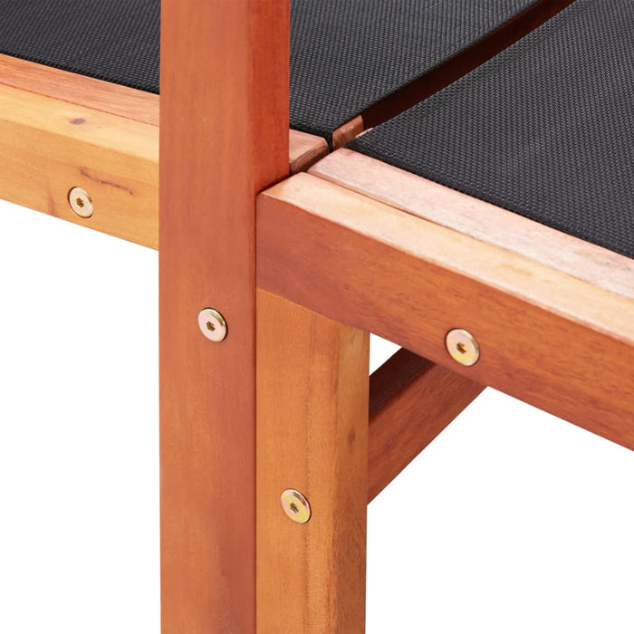 Sedia da Giardino con Pouf in Massello di Eucalipto e Textilene 48702