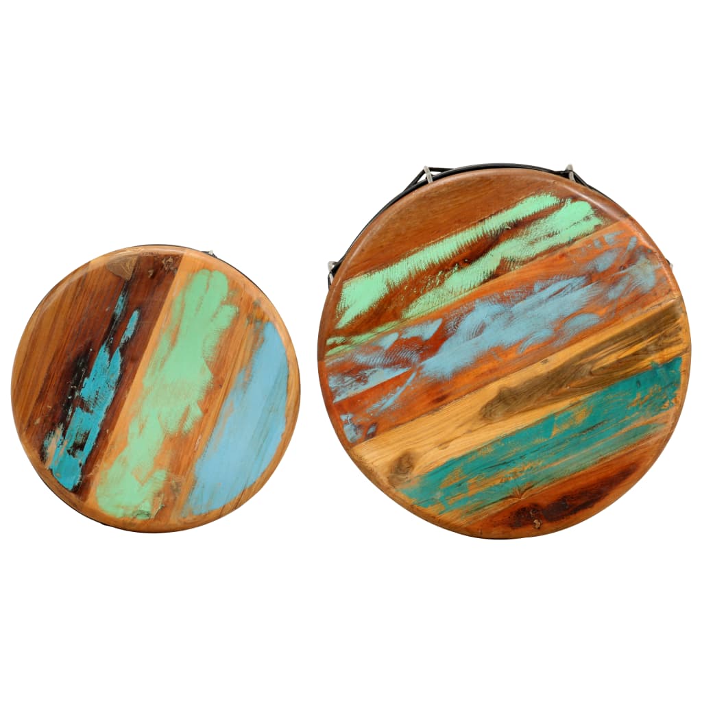 Tavolini da Salotto 2 pz in Legno Massello di Recupero 286578