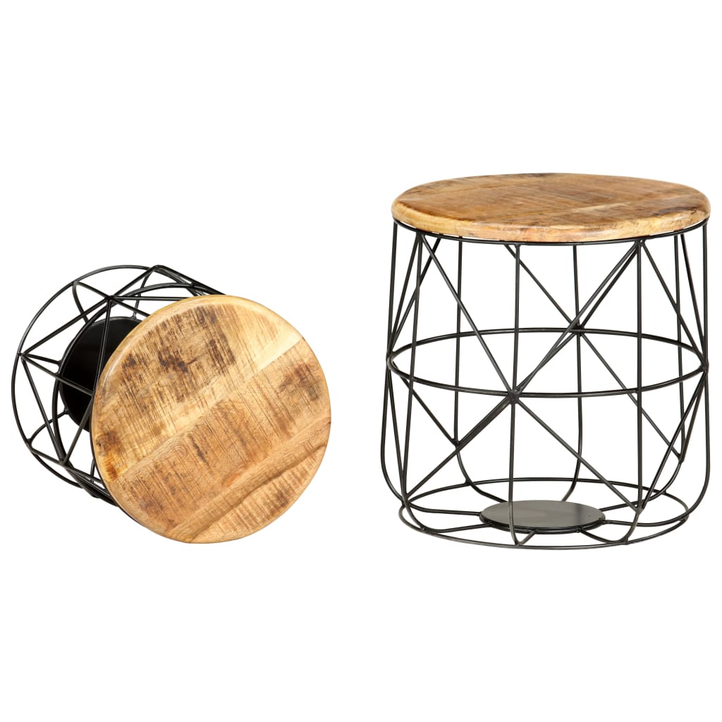 Tavolini da Salotto 2 pz in Legno Massello di Mango 286579