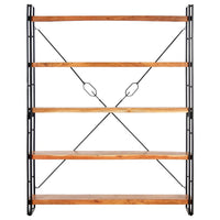 Libreria a 5 Ripiani 140x30x180 cm in Legno Massello di Acacia 286586