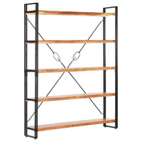Libreria a 5 Ripiani 140x30x180 cm in Legno Massello di Acacia 286586