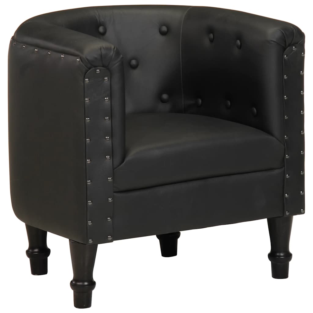 Poltrona a Pozzetto Nera in Vera Pelle cod mxl 21292