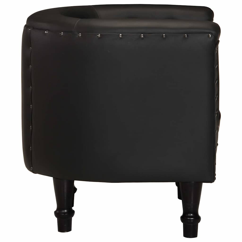Poltrona a Pozzetto Nera in Vera Pelle cod mxl 21292