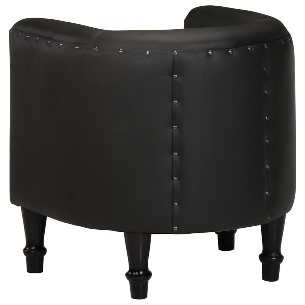 Poltrona a Pozzetto Nera in Vera Pelle cod mxl 21292
