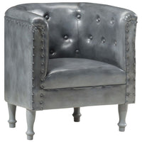 Poltrona a Pozzetto Grigia in Vera Pelle cod mxl 25653