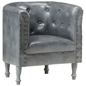 Poltrona a Pozzetto Grigia in Vera Pelle cod mxl 25653