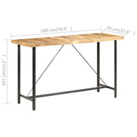 Tavolo da Bar 180x70x107 cm in Legno Ruvido di Mango 286613