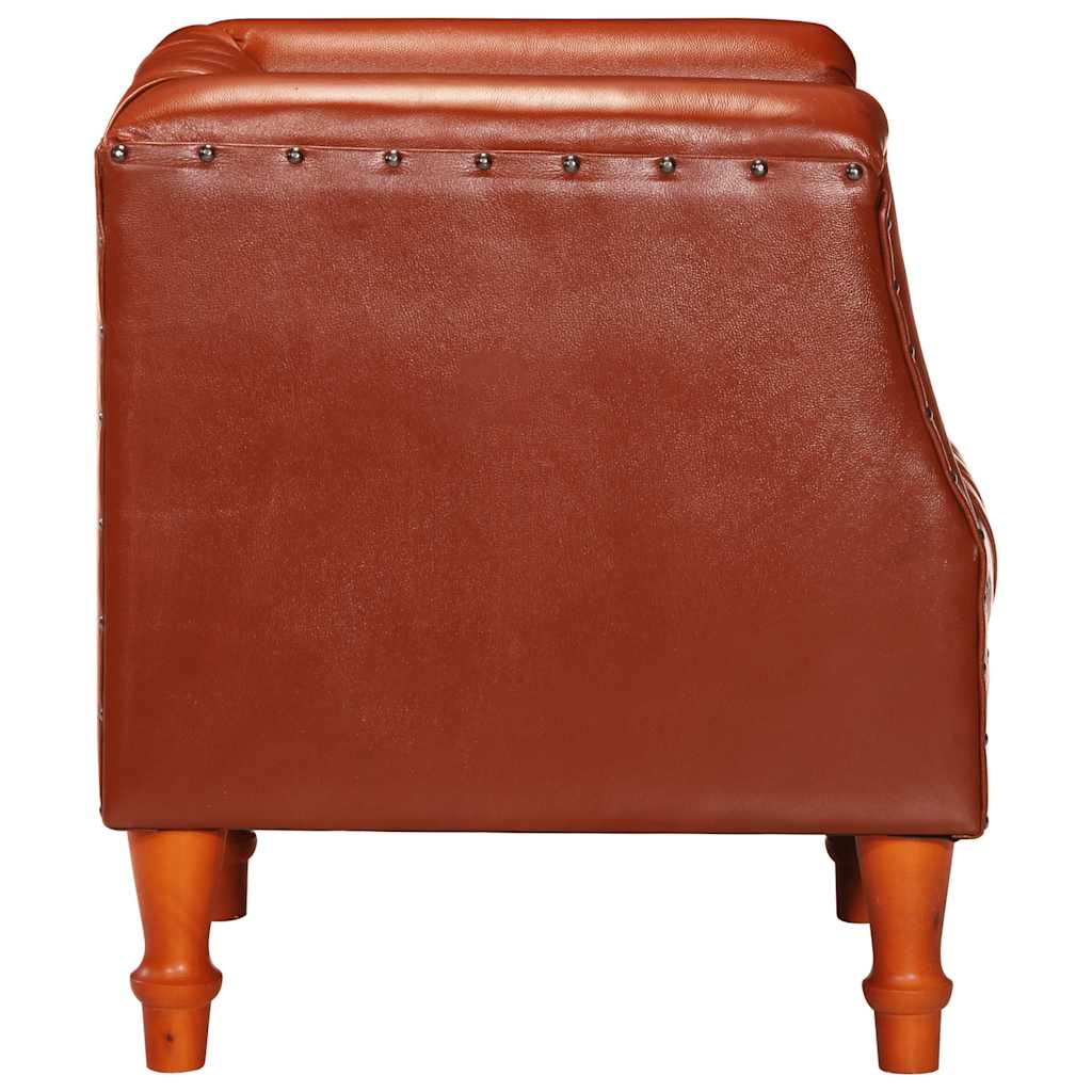 Poltrona a Pozzetto Marrone in Vera Pelle di Capra cod mxl 18672
