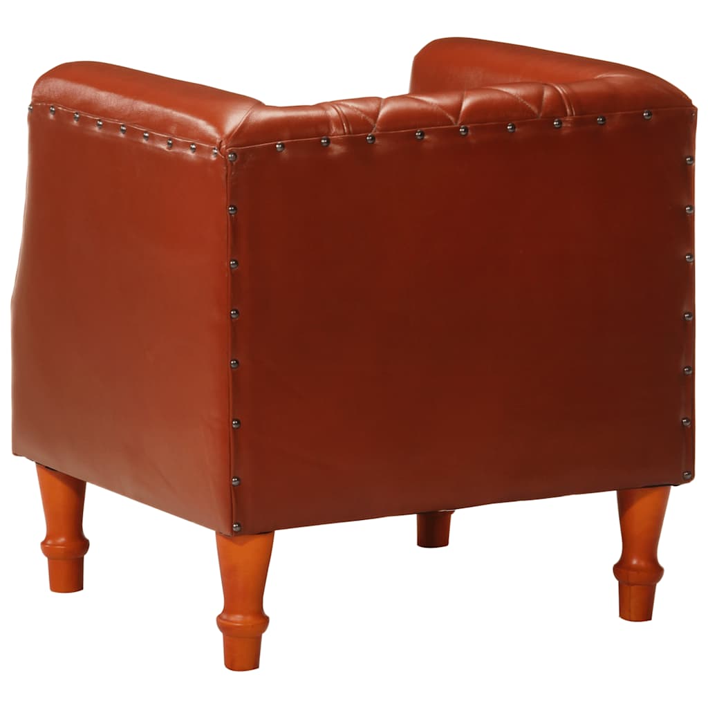 Poltrona a Pozzetto Marrone in Vera Pelle di Capra cod mxl 18672