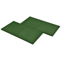 Piastrelle Anticaduta 6 pz in Gomma 50x50x3 cm Verde 92321