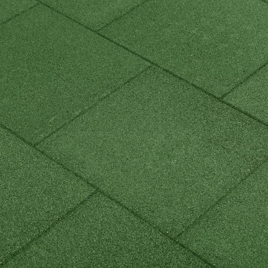 Piastrelle Anticaduta 6 pz in Gomma 50x50x3 cm Verde 92321