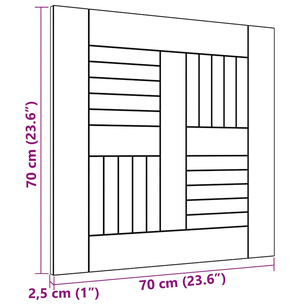 Piano del Tavolo in Legno Massello di Teak 70x70x2,5 cm 48989