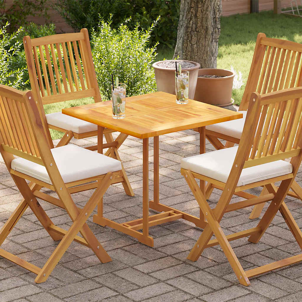 Piano del Tavolo in Legno Massello di Teak 70x70x2,5 cm 48989