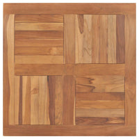 Piano del Tavolo Legno Massello di Teak Quadrato 80x80x2,5 cm 48990