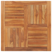 Piano del Tavolo Legno Massello di Teak Quadrato 90x90x2,5 cm 48991