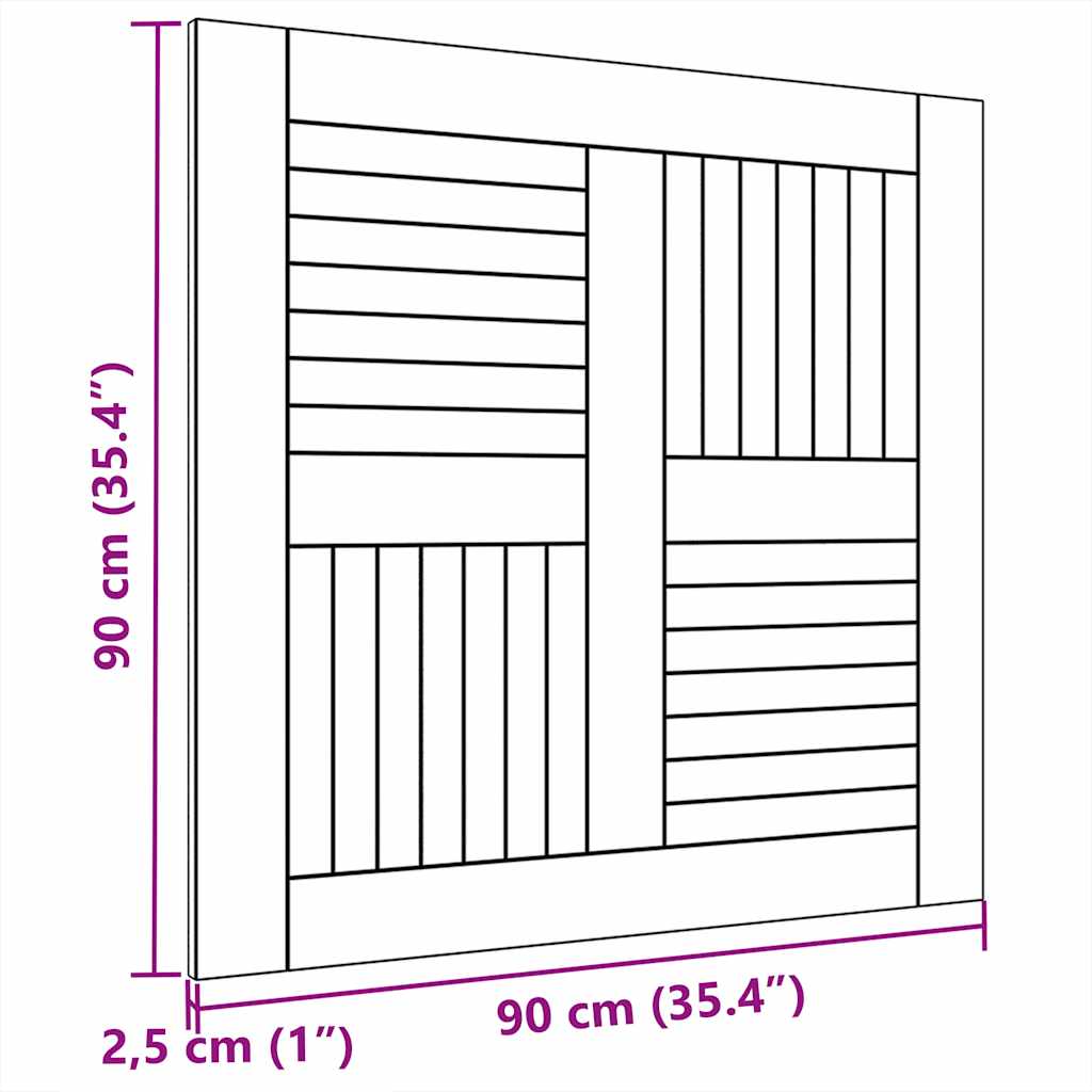 Piano del Tavolo Legno Massello di Teak Quadrato 90x90x2,5 cm 48991