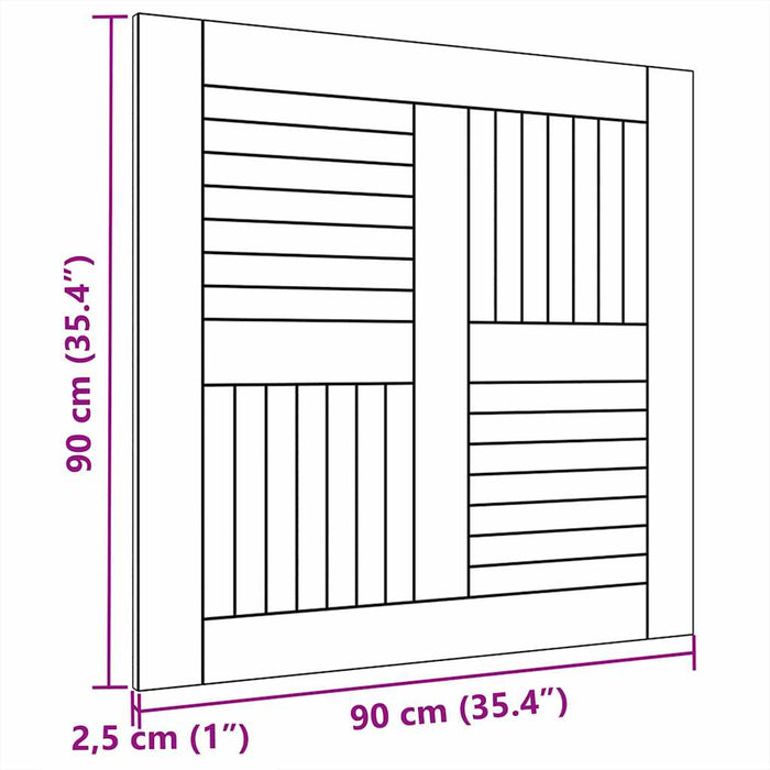 Piano del Tavolo Legno Massello di Teak Quadrato 90x90x2,5 cm 48991