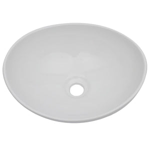 Set Mobili da Bagno 2 pz Ceramica Bianco 279339
