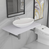 Set Mobili da Bagno 2 pz Ceramica Biancocod mxl 119281