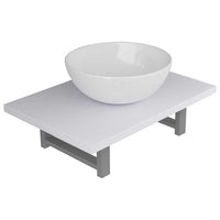 Set Mobili da Bagno 2 pz Ceramica Bianco 279341
